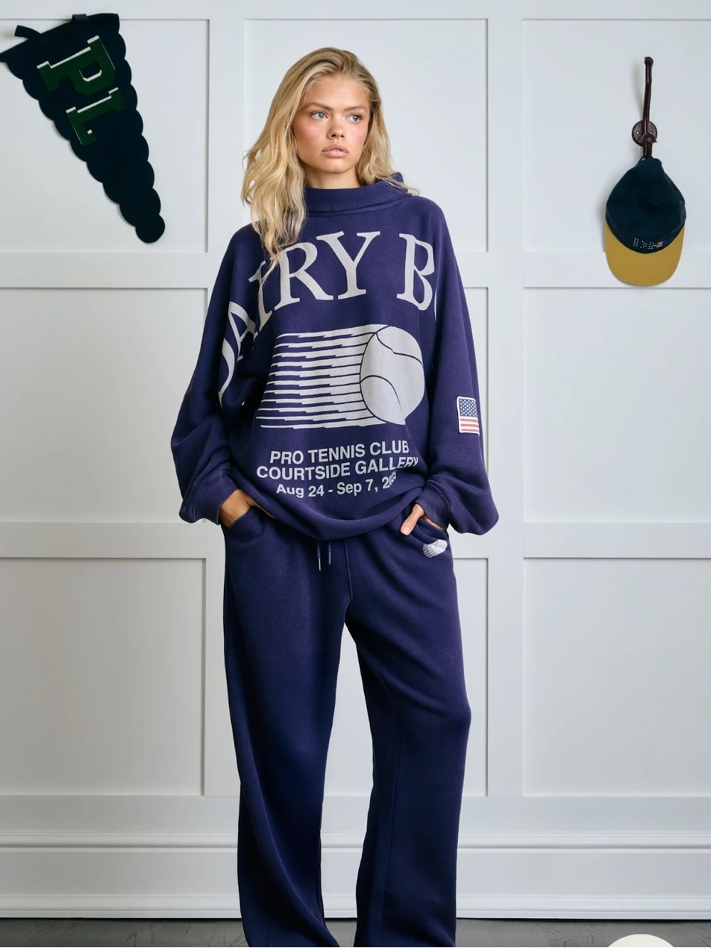 Navy Graphic Track Pants & Sweatshirt Set - Unbranded